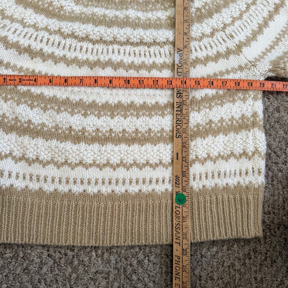 American Eagle | Women’s Size Medium Cream/Tan Fair Isle Knit Crewneck Sweater - Picture 5 of 8
